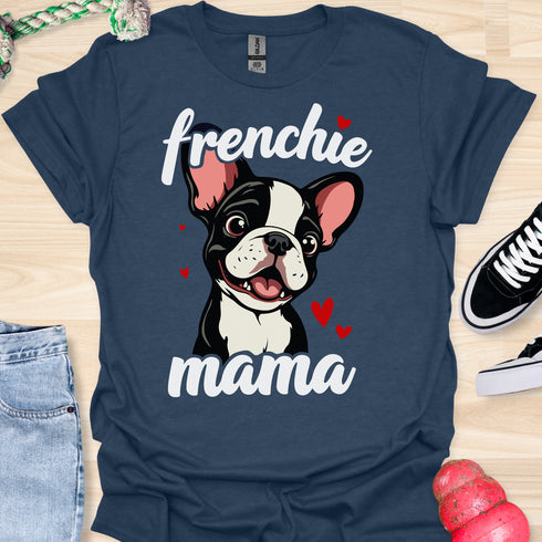 Frenchie Mama - V6 - Smiling Graphic T-Shirt